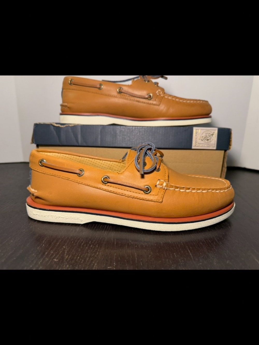 Sperry Gold Cup Authentic Original 2 Eye Boat Shoes Tan Mens 8M